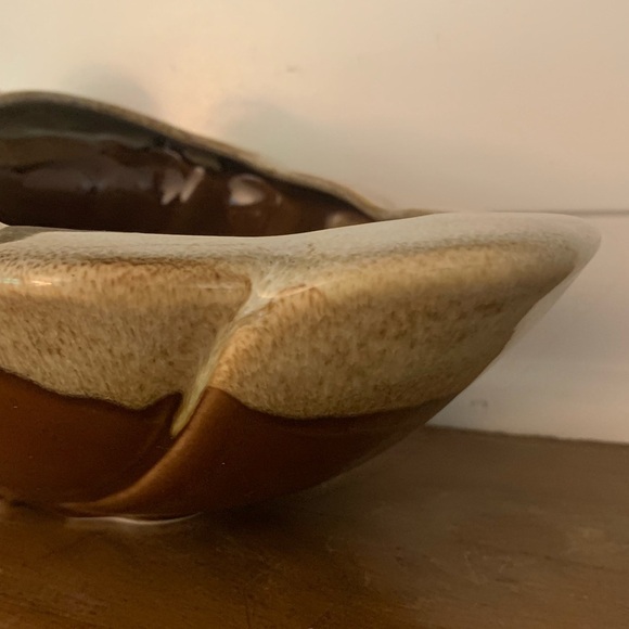 Vintage Brown & Tan Drip Glaze 260 USA Ceramic Cornucopia - Picture 15 of 16